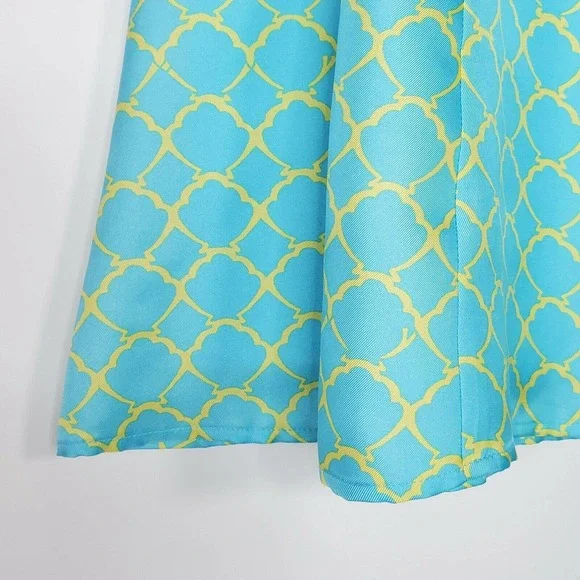 Lily Pulitzer Adeline Silk Skirt 6 Crystal Blue Pin Tuck Waist A-Line - Picture 3 of 12